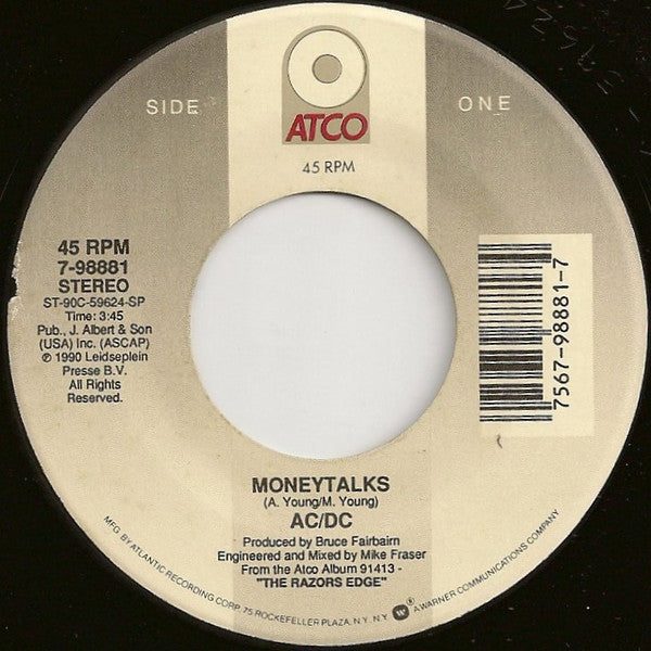 AC/DC : Moneytalks (7", Single, Spe)