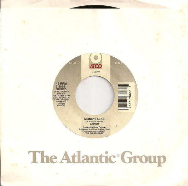 AC/DC : Moneytalks (7", Single, Spe)