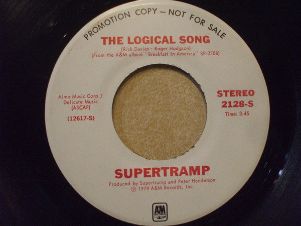 Supertramp : The Logical Song (7", Single, Mono, Promo, San)