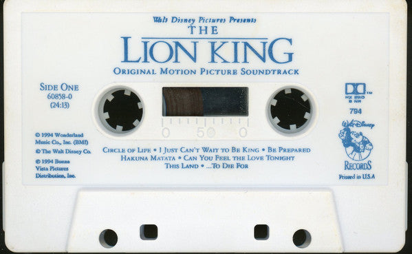 Elton John, Tim Rice, Hans Zimmer : The Lion King (Original Motion Picture Soundtrack) (Cass, Album, Dol)