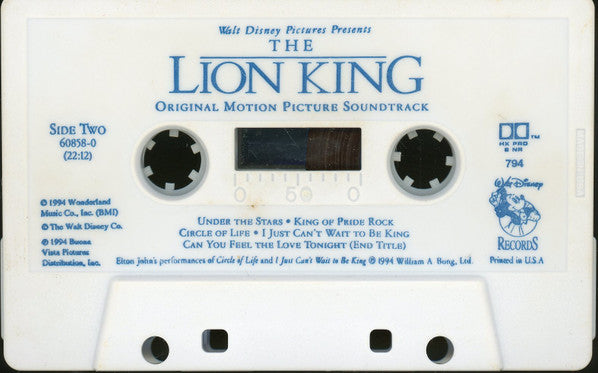 Elton John, Tim Rice, Hans Zimmer : The Lion King (Original Motion Picture Soundtrack) (Cass, Album, Dol)