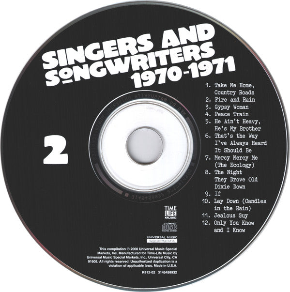 Various : Singers And Songwriters 1970-1971 (2xCD, Comp)