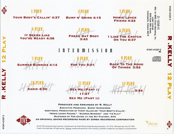 R. Kelly : 12 Play (CD, Album, Club, RE, BMG)