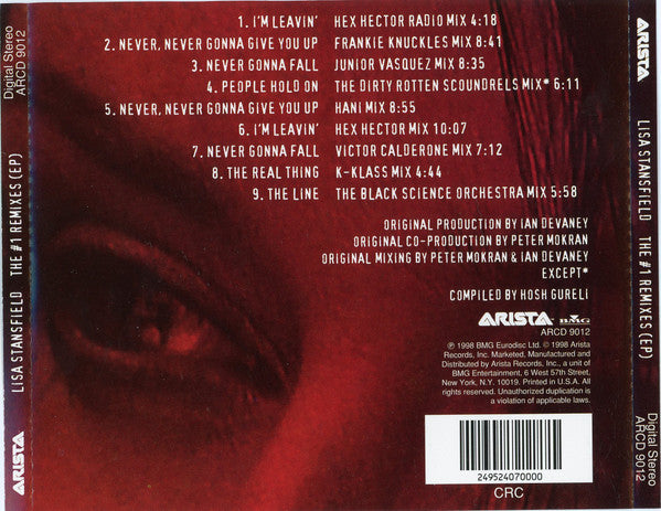 Lisa Stansfield : The #1 Remixes (EP) (CD, EP, Comp, Club, CRC)