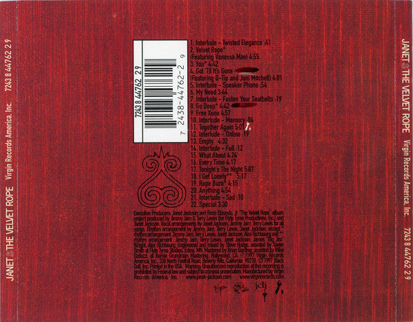 Janet Jackson : The Velvet Rope (CD, Album, EMI)