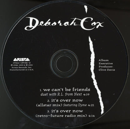 Deborah Cox Duet With RL (2) : We Can't Be Friends (CD, Single)