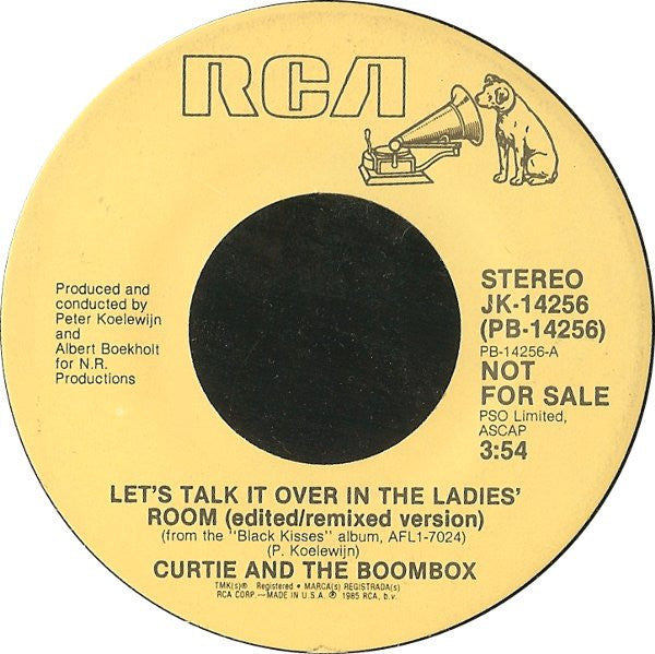 Curtie And The Boombox : Let's Talk It Over In The Ladies Room (7", Promo)