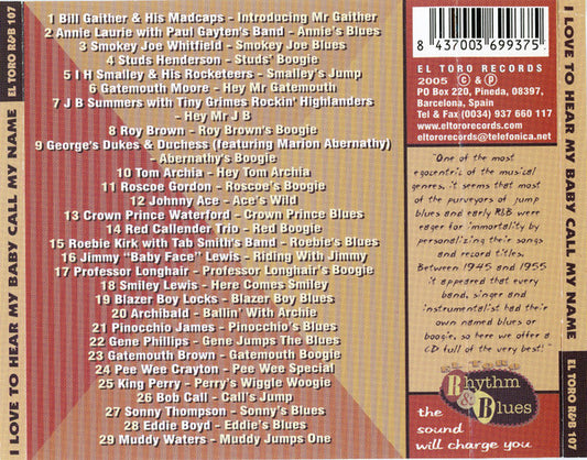 Various : I Love To Hear... My Baby Call My Name  ...The Ego Song. 1945-52 (CD, Comp)