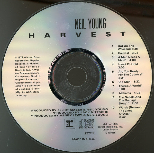Neil Young : Harvest (CD, Album, Club, RE, BMG)
