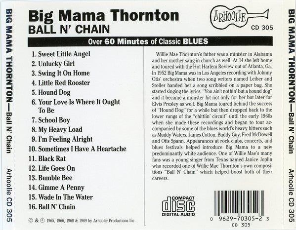 Big Mama Thornton : Ball 'N' Chain (CD, Comp)