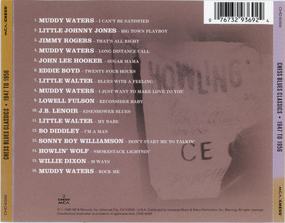 Various : Chess Blues Classics 1947 To 1956 (CD, Comp, RM, Uni)