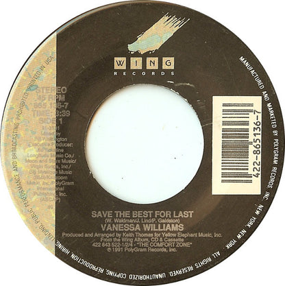 Vanessa Williams : Save The Best For Last (7")