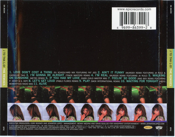 Jennifer Lopez : J To Tha L-O! (The Remixes) (CD, Comp, Mixed, Son)