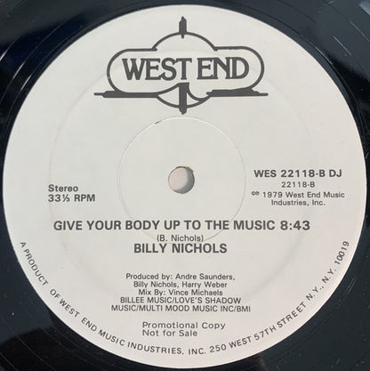 Billy Nichols : Give Your Body Up To The Music (12", Promo)