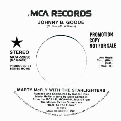 Marty McFly With The Starlighters : Johnny B. Goode (7", Promo)
