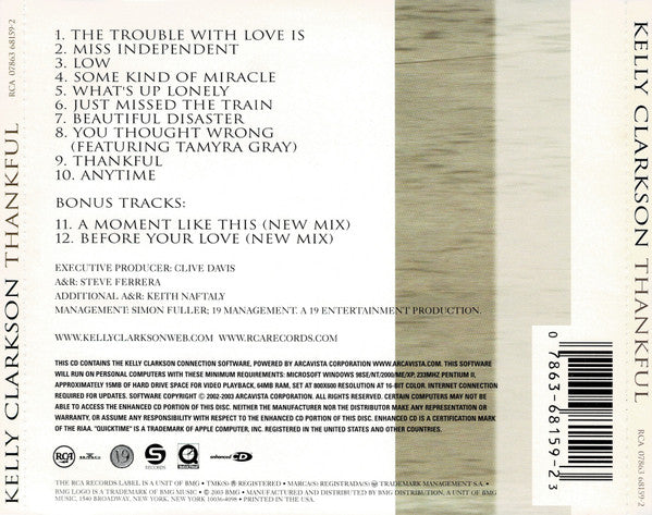 Kelly Clarkson : Thankful (CD, Album, Enh, Cin)