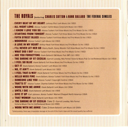The Royals (2) Featuring Charles Sutton & Hank Ballard : The Federal Singles (CD, Comp, RM)