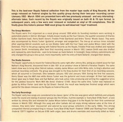 The Royals (2) Featuring Charles Sutton & Hank Ballard : The Federal Singles (CD, Comp, RM)