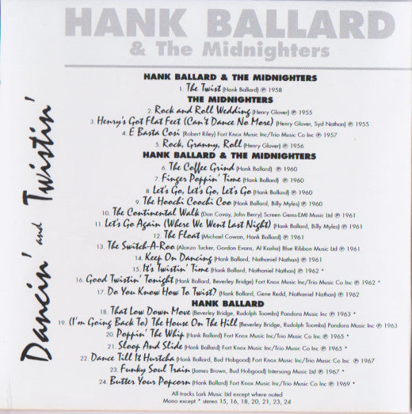 Hank Ballard & The Midnighters : Dancin' And Twistin' (CD, Comp)