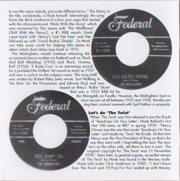 Hank Ballard & The Midnighters : Dancin' And Twistin' (CD, Comp)