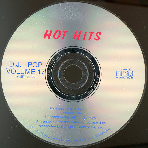 Various : Hot Hits DJ Pop Vol 17 (CD, Comp)