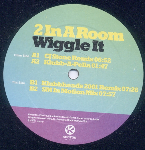 2 In A Room : Wiggle It (2x12", Maxi)