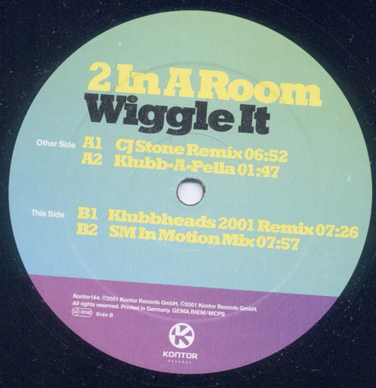 2 In A Room : Wiggle It (2x12", Maxi)
