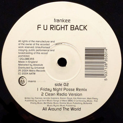 Frankee : F U Right Back (12")