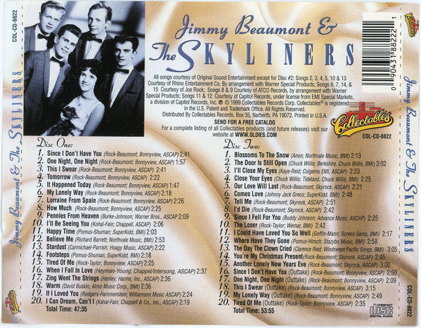 Jimmy Beaumont & The Skyliners : 40th Anniversary Edition:  40 Original Classics (2xCD, Comp)