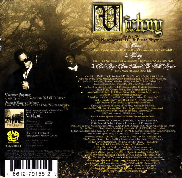 Puff Daddy & The Family Featuring Notorious B.I.G. & Busta Rhymes : Victory (CD, Single)