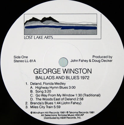George Winston : Ballads And Blues 1972 (LP, Album, RE)