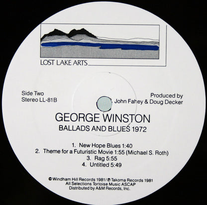 George Winston : Ballads And Blues 1972 (LP, Album, RE)