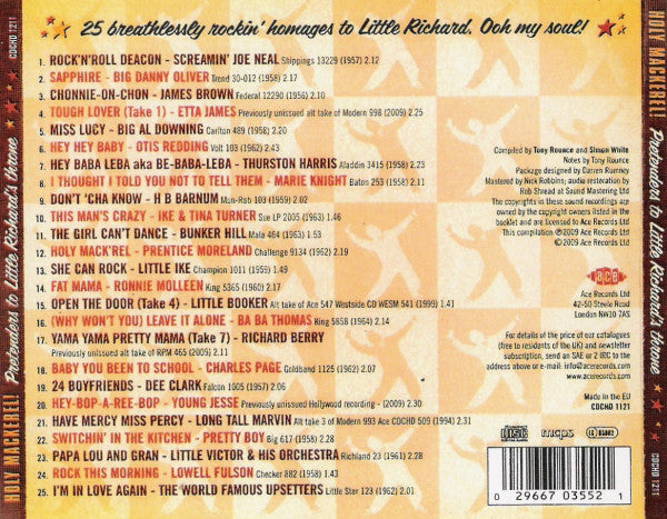 Various : Holy Mackerel! Pretenders To Little Richard's Throne (CD, Comp)