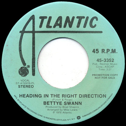Bettye Swann : Heading In The Right Direction (7", Promo, PL)