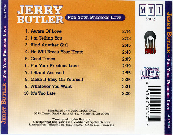 Jerry Butler : For Your Precious Love (CD, Comp)