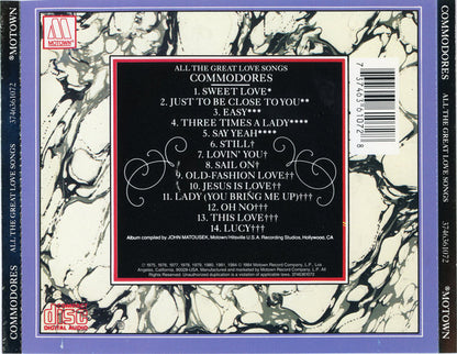Commodores : All The Great Love Songs (CD, Album, Comp)