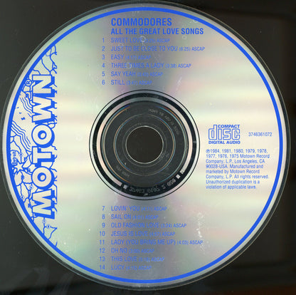 Commodores : All The Great Love Songs (CD, Album, Comp)