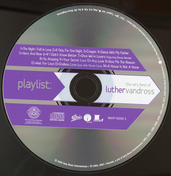Luther Vandross : Playlist: The Very Best Of Luther Vandross (CD, Comp)