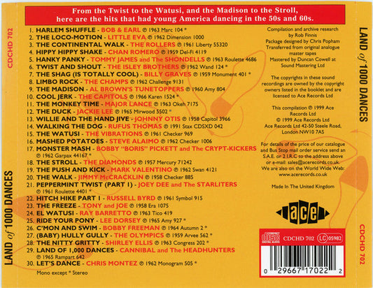 Various : Land Of 1000 Dances. The Ultimate Compilation Of Hit Dances 1958-1965 (CD, Comp, Mono)