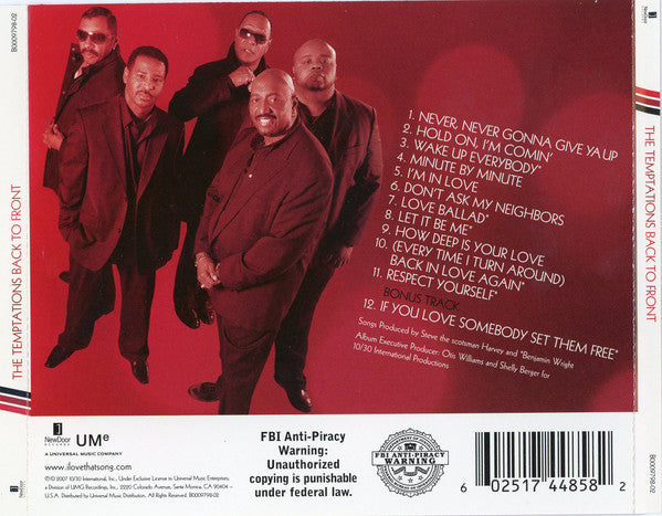 The Temptations : Back To Front (CD, Album)