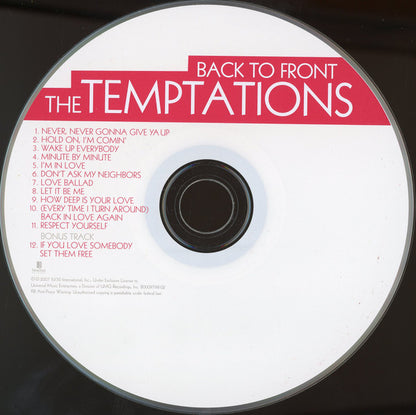 The Temptations : Back To Front (CD, Album)