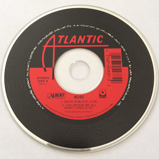 AC/DC : Back In Black / You Shook Me All Night Long (CD, Single)