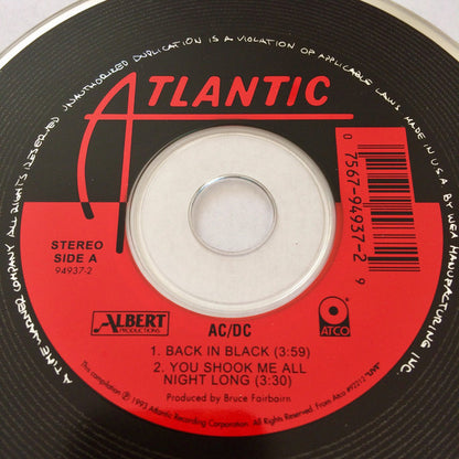 AC/DC : Back In Black / You Shook Me All Night Long (CD, Single)