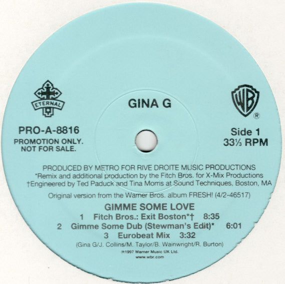 Gina G : Gimme Some Love (12", Promo)