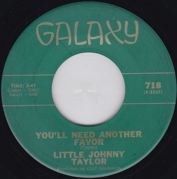 Little Johnny Taylor : You'll Need Another Favor (7")
