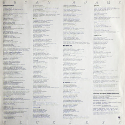 Bryan Adams : Reckless (LP, Album, Club, RCA)