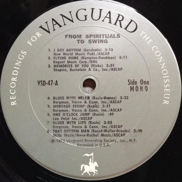 Various : From Spirituals To Swing – Carnegie Hall Concerts 1938/39 (2xLP, Comp, Mono, RE)