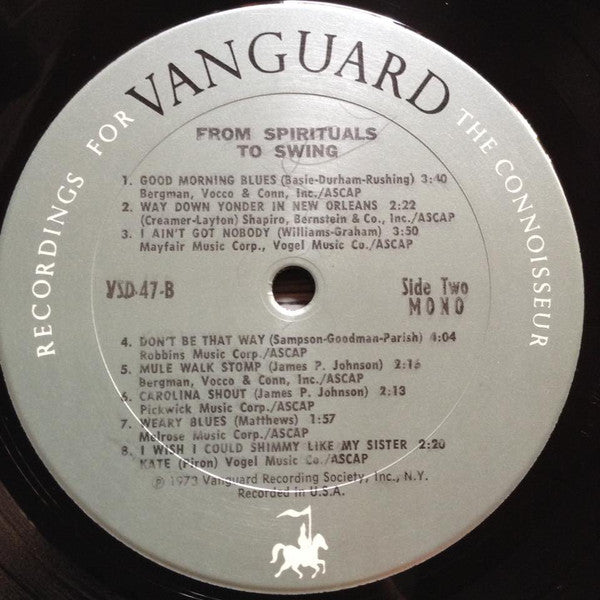 Various : From Spirituals To Swing – Carnegie Hall Concerts 1938/39 (2xLP, Comp, Mono, RE)