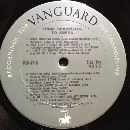 Various : From Spirituals To Swing – Carnegie Hall Concerts 1938/39 (2xLP, Comp, Mono, RE)