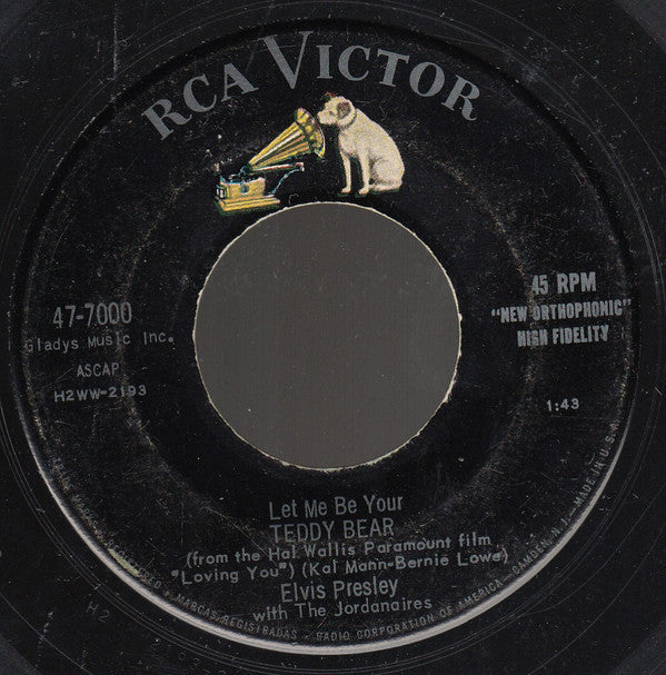 Elvis Presley :  (Let Me Be Your) Teddy Bear / Loving You (7", Single, Mono, Ind)